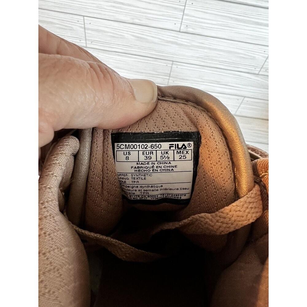 Fila Vulc 13 Sneakers High Tops Women's Size 8 Metallic Rose Gold Pink Shoes - Picture 9 of 10